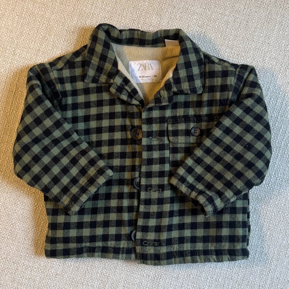 Zara Flannel Fleece-Lined Jacket, size 18-24m